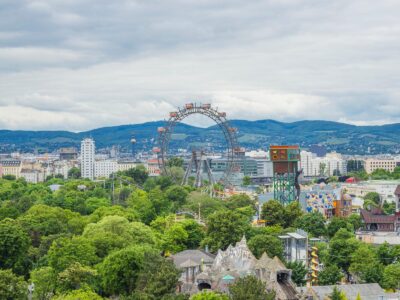 Blick auf das Riesenrad in Wien